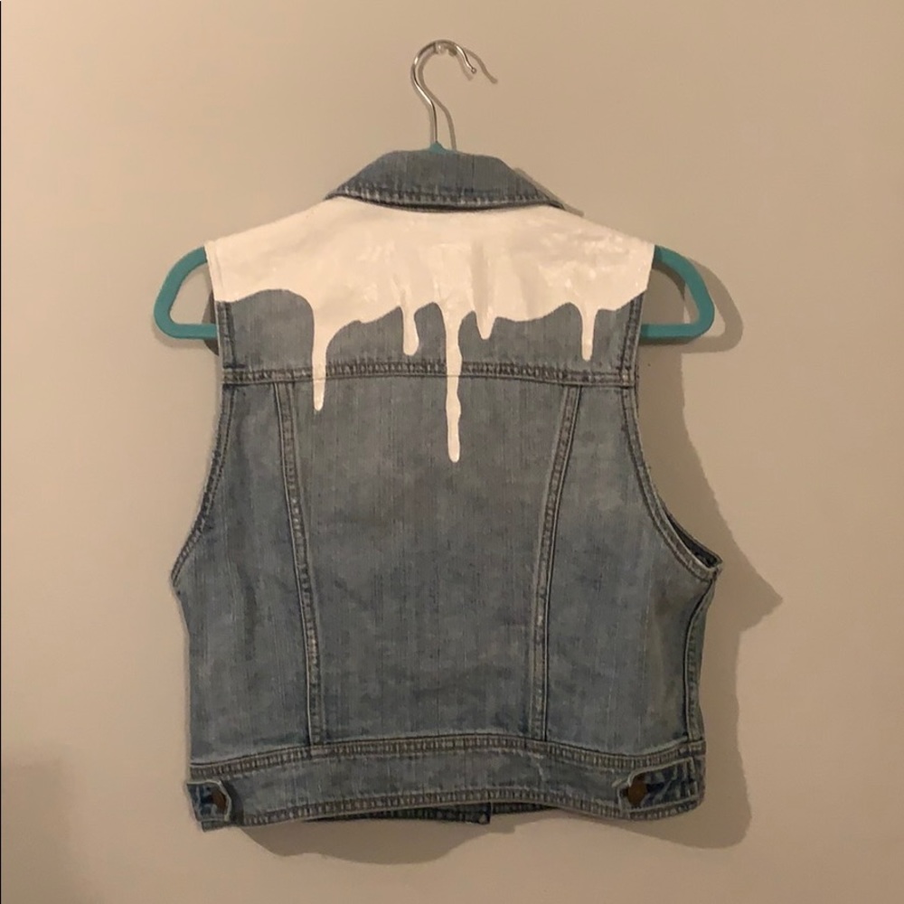 Custom Painted Jean Vest